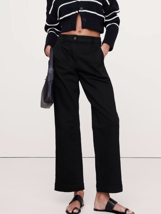 Banana Republic Pants - Banana Republic The Weekender Straight Leg Pant Black Size 12